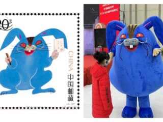 Blauw 'horrorkonijn' op postzegel roept woede op in China
