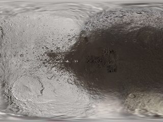 Waarom heeft deze maan een lichte en een donkere zijde?