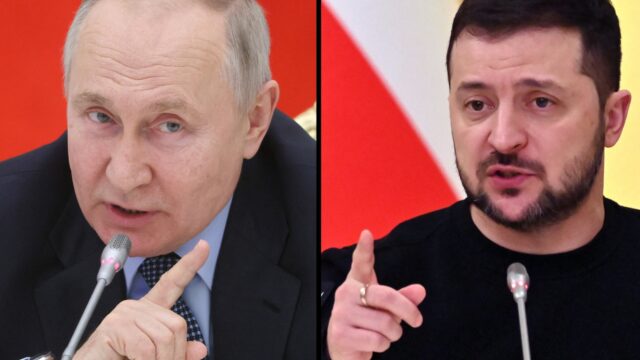 De gezichten van de oorlog: Poetin en Zelensky