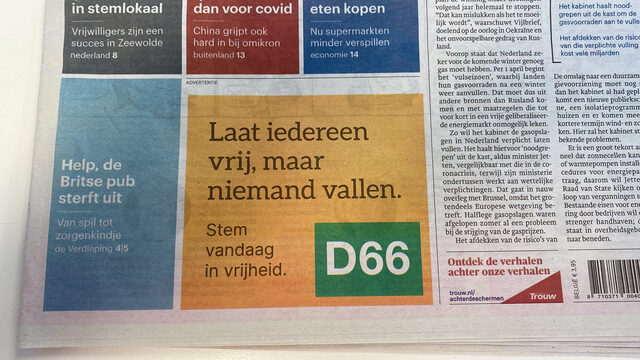 D66 bestookt ons met advertenties; 'Blijkbaar hebben ze bakken met geld'