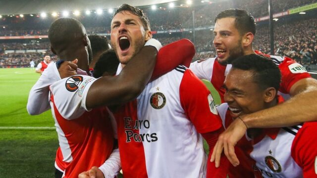 Feyenoord na knotsgek duel als groepswinnaar door in Europa League