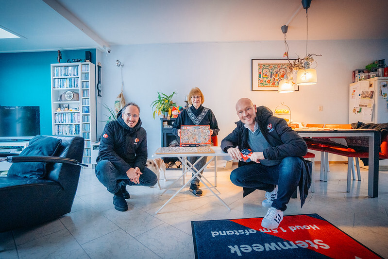 Wout en frank met luisteraar Carla