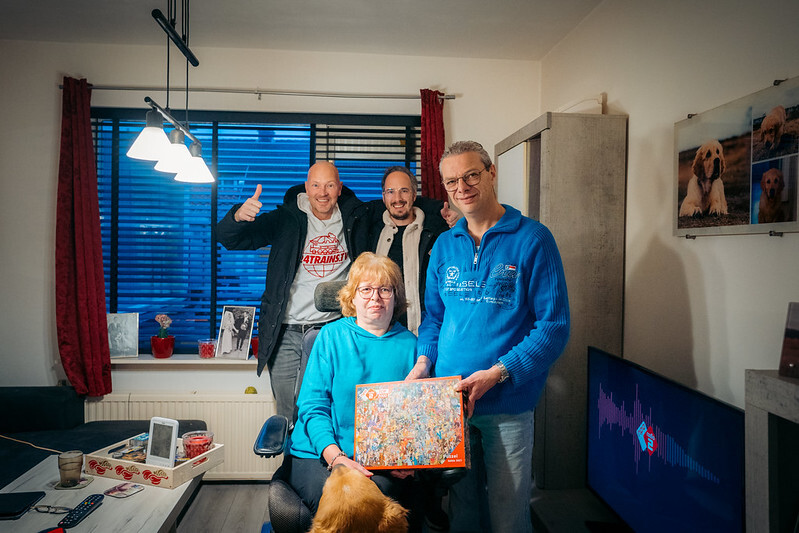 Wout en Frank met luisteraars Natasja en Peter