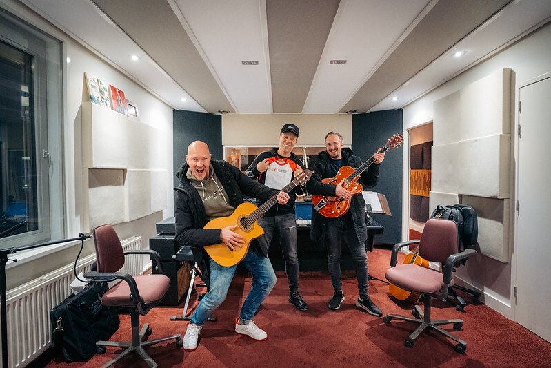 Wout en Frank in de studio van Jaap Kwakman
