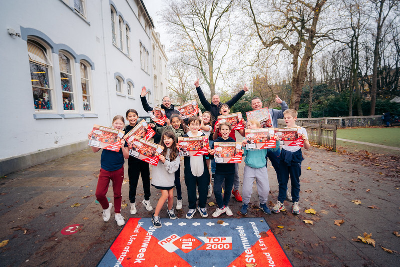 Wout en Frank met de klas van meester Gido