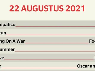 Bekijk de lijst van 22 augustus