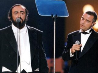 Eros Ramazzotti en Luciano Pavarotti in duet op Se Bastasse Una Canzone