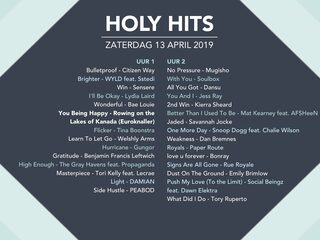 Playlist Holy Hits 13 april 2019