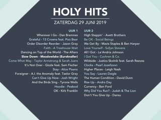Playlist Holy Hits 29 juni 2019