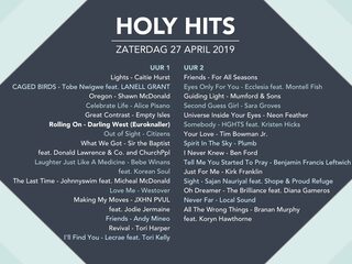 Playlist Holy Hits 27 april 2019