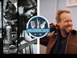 Voltage en Diggy Dex in de studio bij Muziekcafé