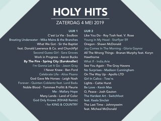 Playlist Holy Hits 4 mei 2019