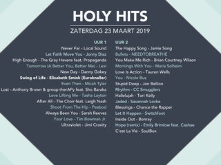 Playlist Holy Hits 23 maart 2019