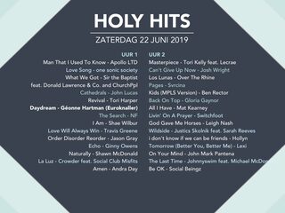 Playlist Holy Hits 22 juni 2019
