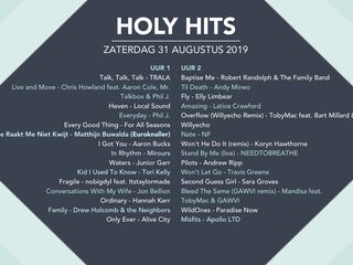 Playlist Holy Hits 31 augustus 2019