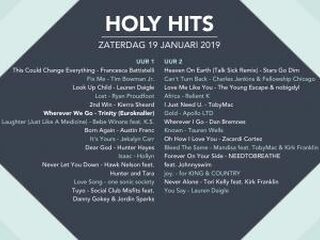 Playlist Holy Hits 19 januari 2019