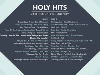 Playlist Holy Hits 2 februari 2019