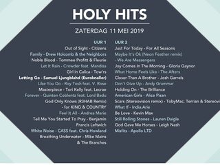 Playlist Holy Hits 11 mei 2019