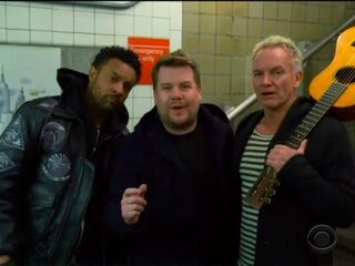 Sting, Shaggy en James Corden in de metro