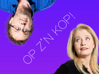 Rick en Marianne live met Op z'n Kop! tijdens het NPO Luister Podcast Event