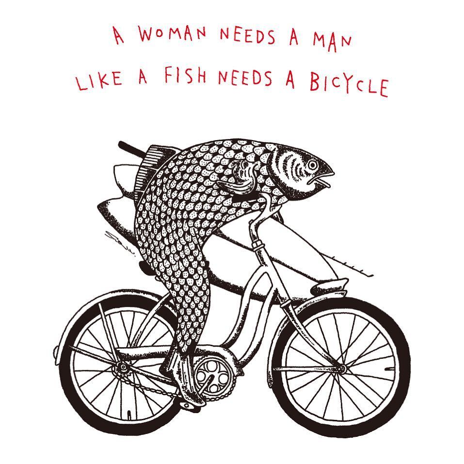 A woman needs a man like a fish needs a bicycle