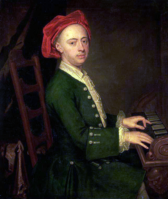 Het Chandos-portret van Georg Friedrich Händel gemaakt door James Thornhill rond 1720.