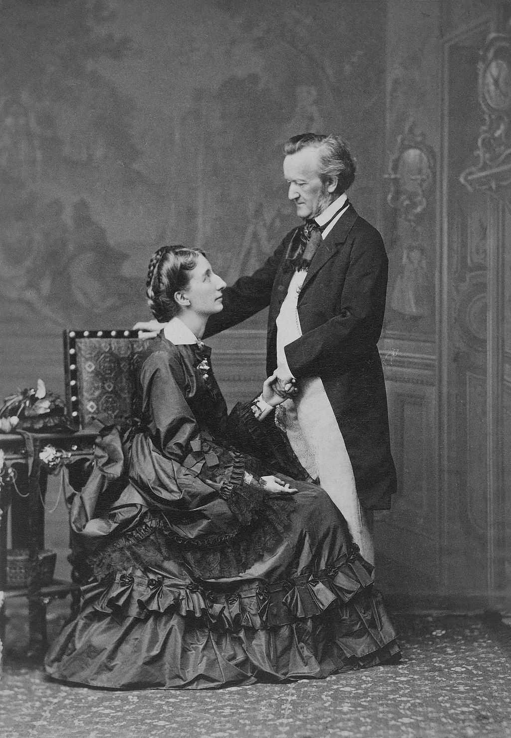 Richard Wagner met zijn vrouw Cosima in 1872.