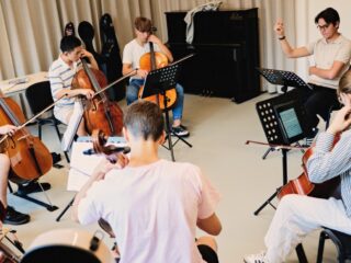 Cellist Joshua Hassler-Forest (16) over Concertgebouworkest Young