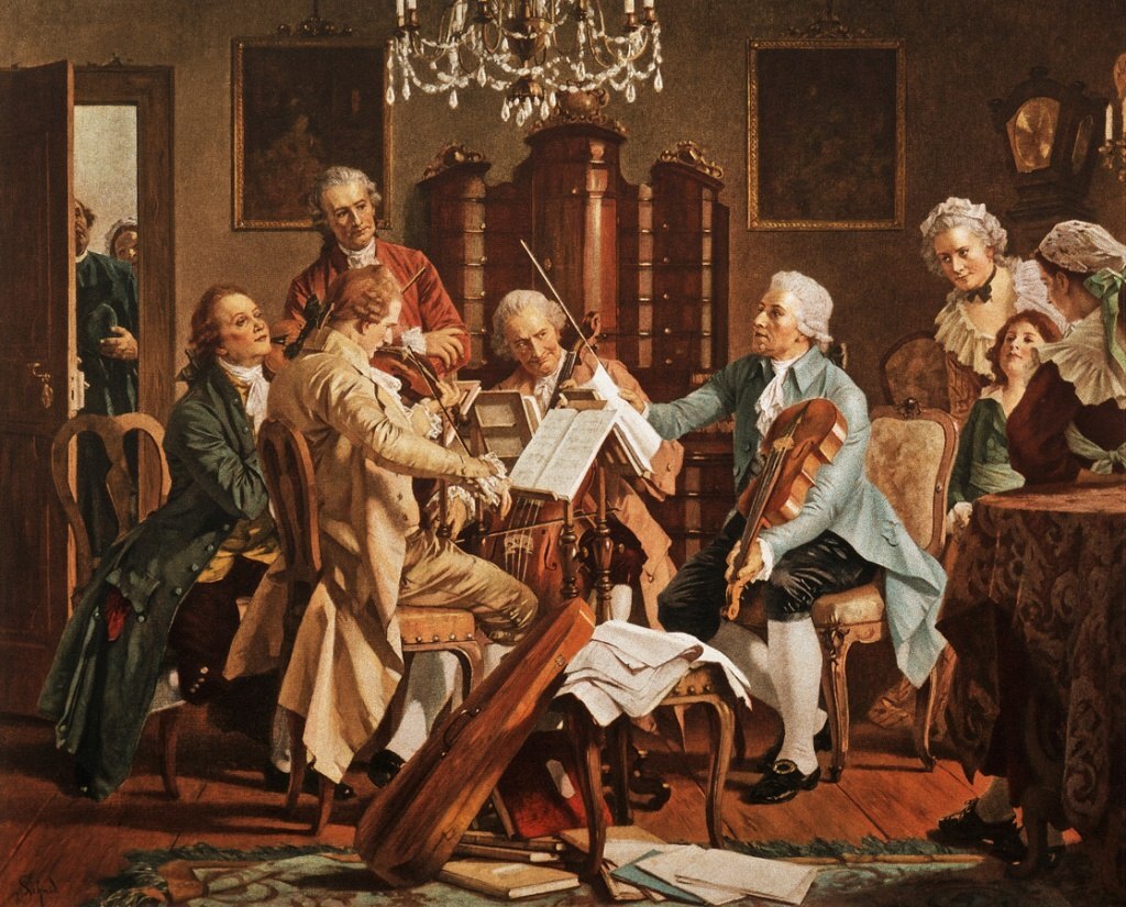 Joseph haydn speelt strijkkwartet