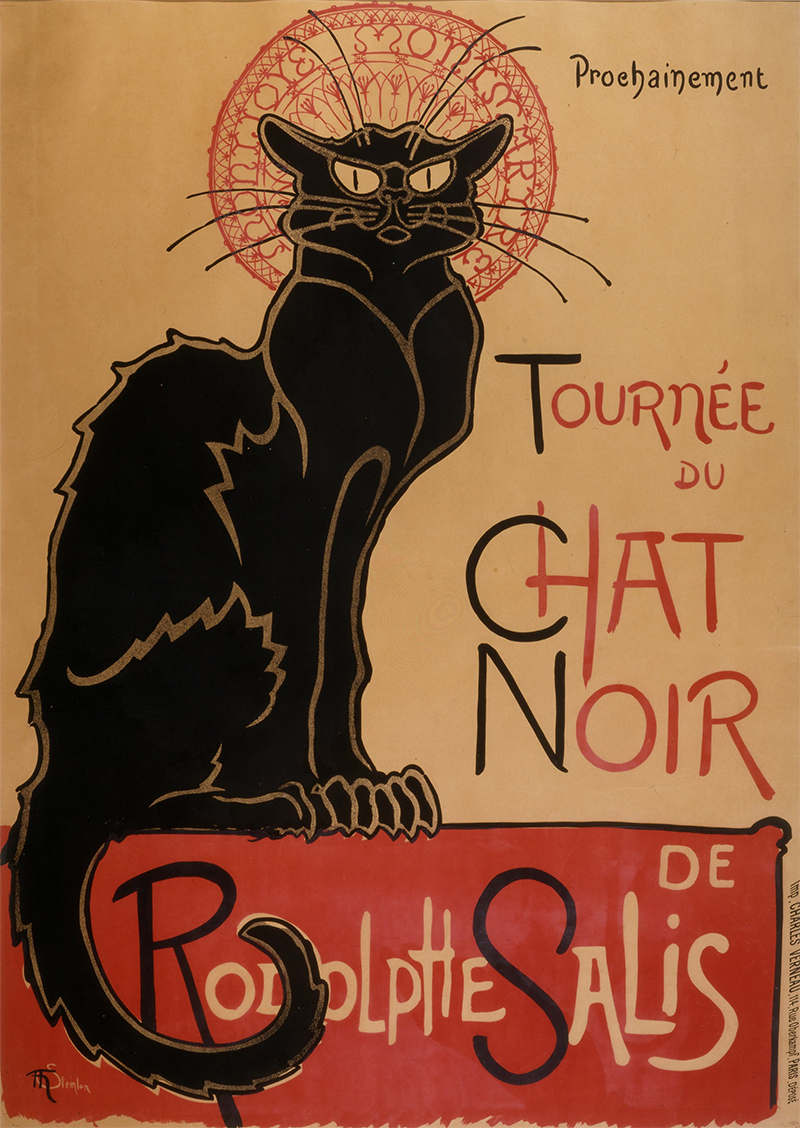 Een affiche van café Le Chat Noir