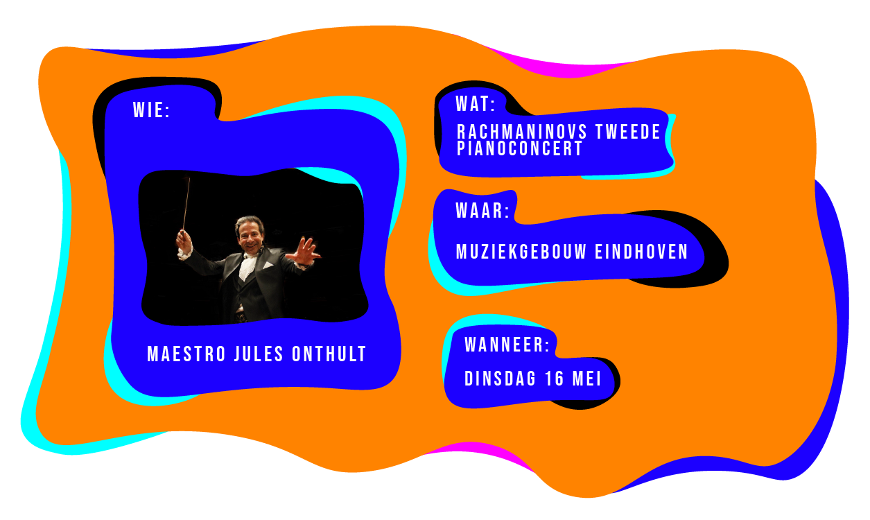 Maestro Jules onthult Rachmaninovs Tweede Pianoconcert in het Muziekgebouw Eindhoven op dinsdag 16 mei.