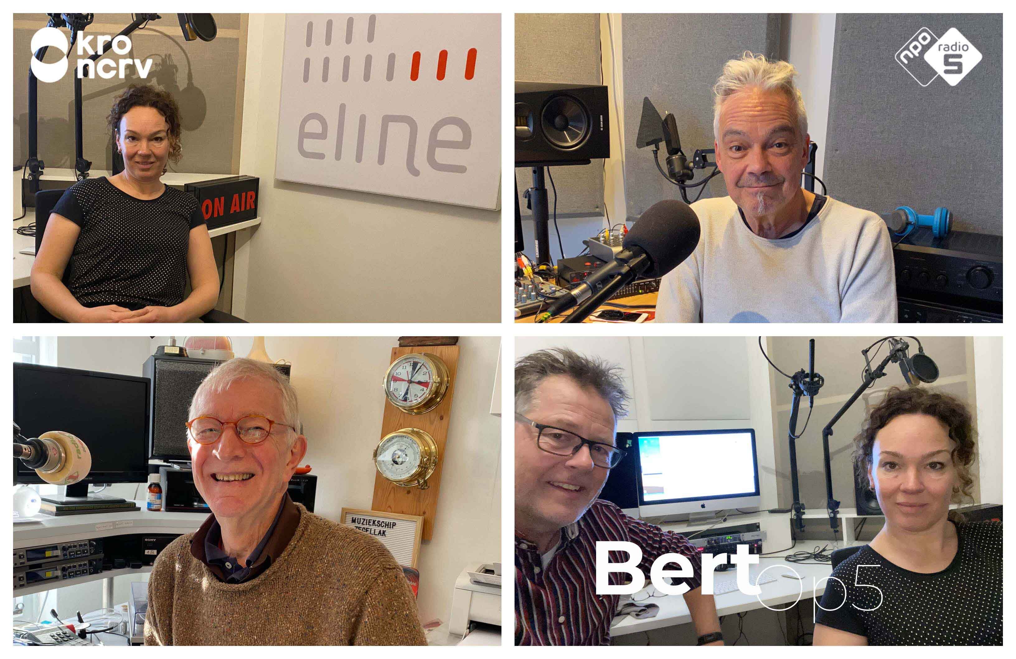 Collage van portretten van Eline la Croix, Bart van Gogh, Hans Hoogendoorn en Bert Kranenbarg