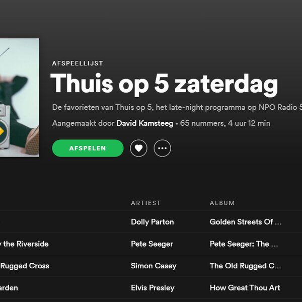 Spotify lijst zaterdag